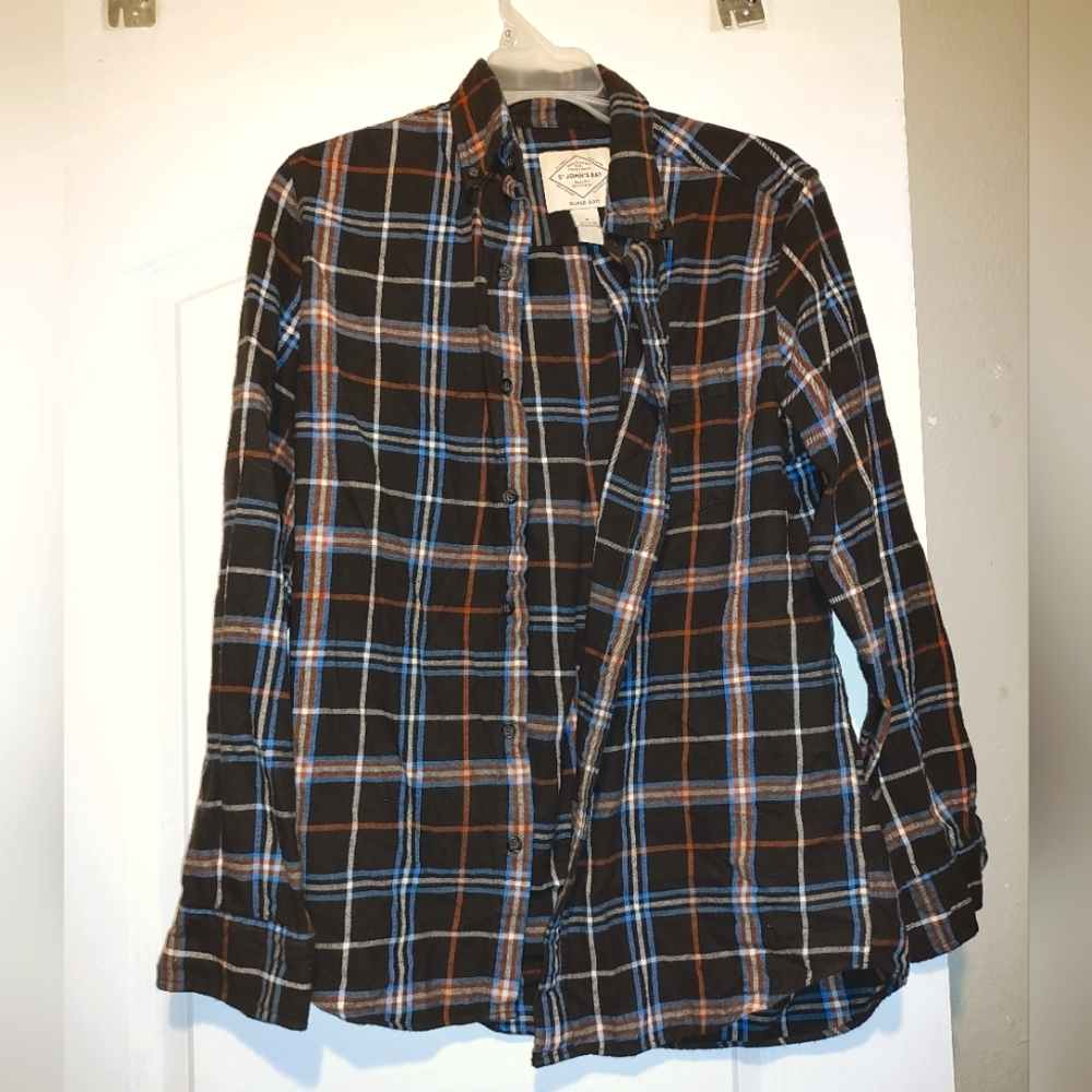 St John's bay plaid flannel dress shirt